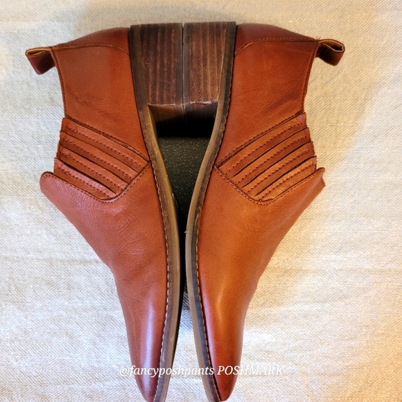 LUCKY BRAND leather bootie super soft quality leather slip on stacked heel shoe - Picture 16 of 17